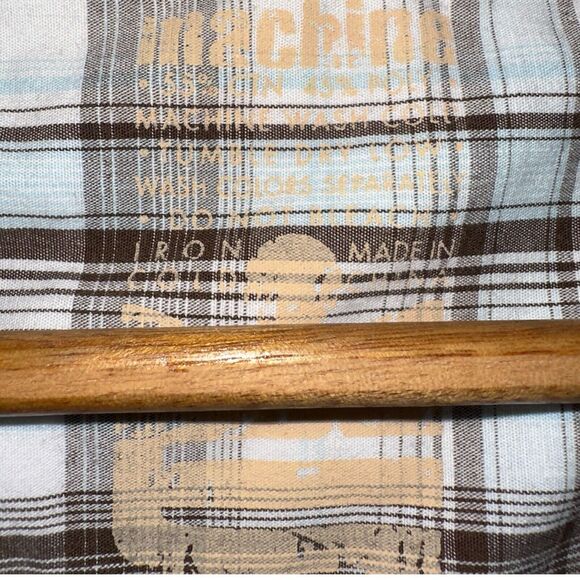 Mens Button Down Shirt XL Plaid 90s Western Flap Pocket Triple Snap Cuffs - Picture 6 of 16